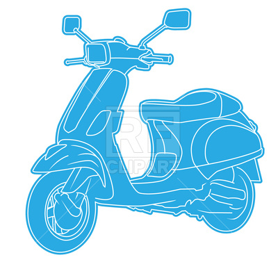 400x400 Retro Motor Scooter Royalty Free Vector Clip Art Image