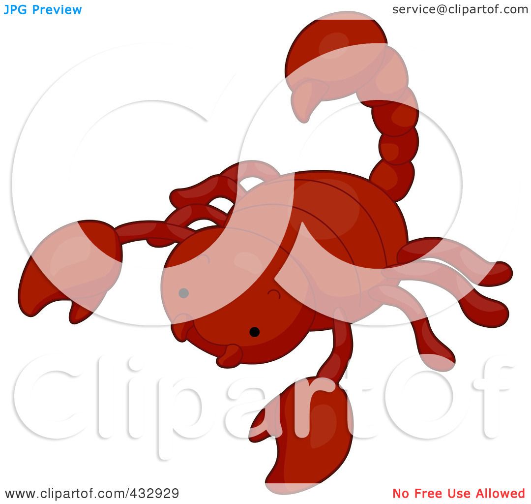 1080x1024 Royalty Free (Rf) Clipart Illustration Of A Cute Red Baby Scorpion