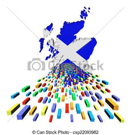 450x462 Scotland Map Flag With Containers Illustration Stock Illustration
