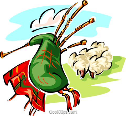 480x440 Scottish Symbols Two Royalty Free Vector Clip Art Illustration