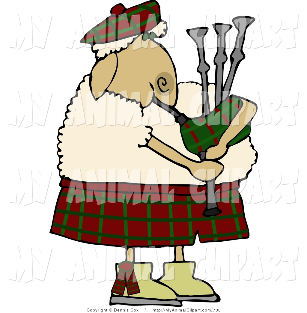 1024x1044 Clip Art Of An Scottish Anthropomorphic Sheep Playing A Bagpipe