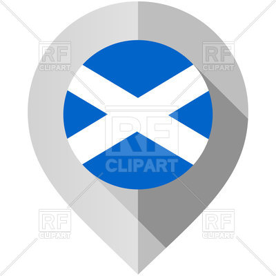400x400 Map Marker With Flag Of Scottish Royalty Free Vector Clip Art