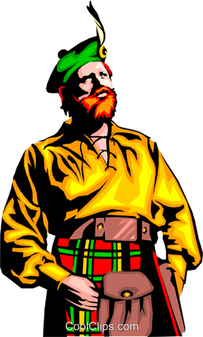289x480 Scottish Man Royalty Free Vector Clip Art Illustration Peop0658