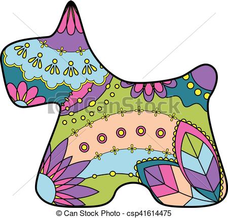 450x429 Vector Scottish Terrier Colorful Silhouette Vectors Illustration