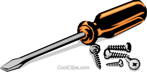 480x237 Screwdriver With Screws Royalty Free Vector Clip Art Illustration
