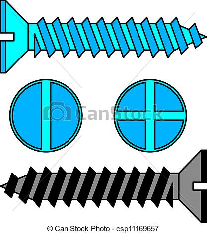 417x470 Stainless Steel Screw. Vector Illustration. Clipart Vector