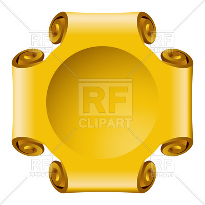 400x400 Golden Frame With Scroll Sides Royalty Free Vector Clip Art Image