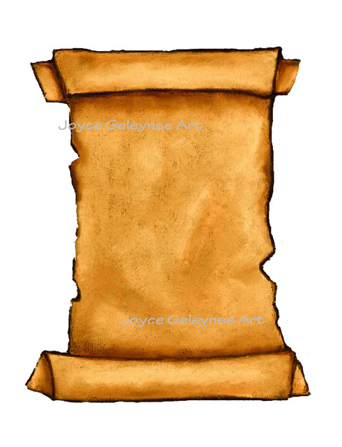 491x640 Clip Art, Old Scroll, Freehand Art, Commercial Use Clipart, Jpg