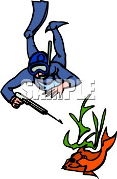 229x350 Scuba Diver With A Harpoon Gun