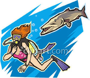 300x261 Female Scuba Diver Clipart