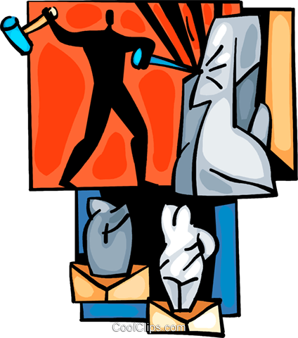 424x480 Sculpture With Hammer And Chisel Royalty Free Vector Clip Art