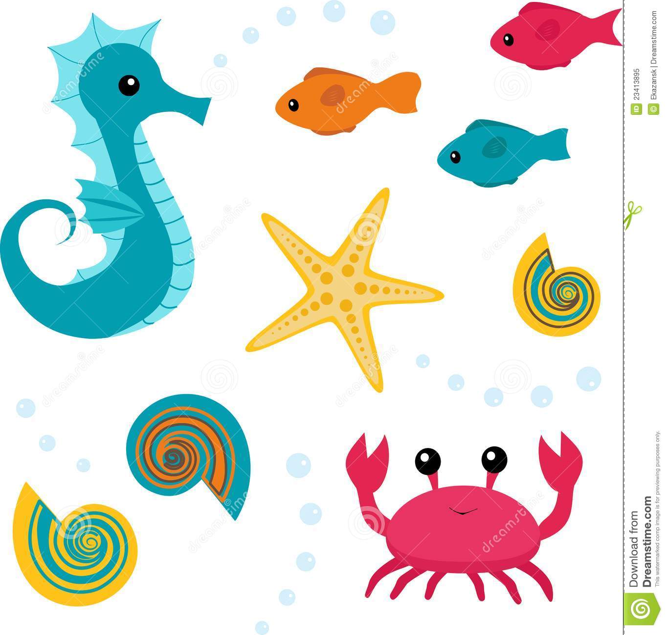 1364x1300 Cute Sea Animals Clipart