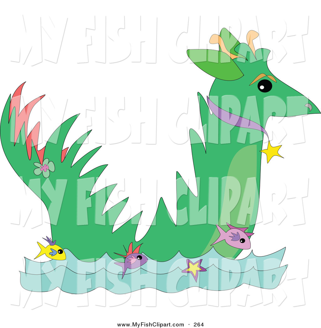 1024x1044 Clip Art Of A Green Dragon Wearing A Collar While Facing Right