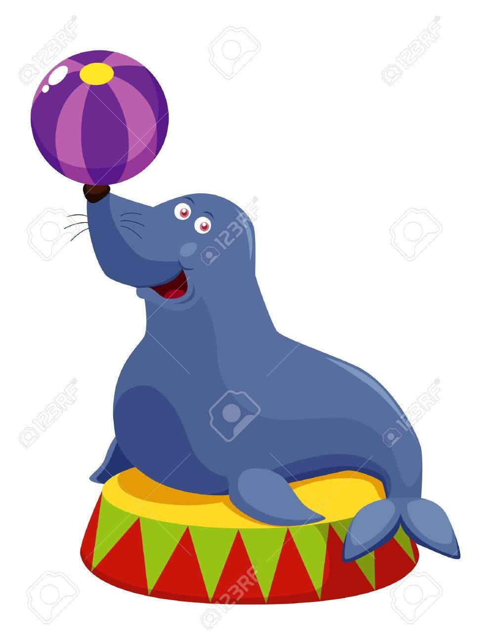 975x1300 Illustration Of Circus Seal Playing A Ball Vector Ball