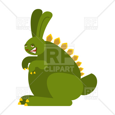 400x400 Prehistoric Rabbit Dinosaur. Dino Bunny. Raptor Hare Monster