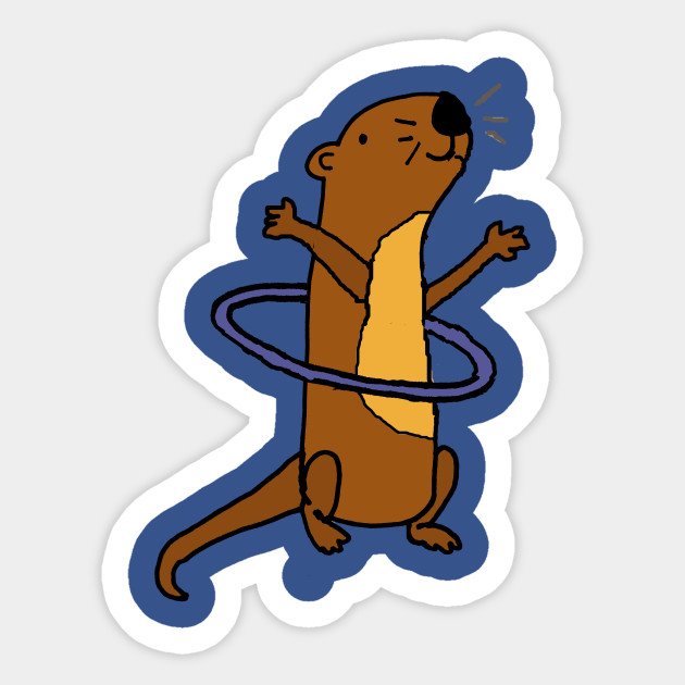 630x630 Funny Sea Otter Playing Hula Hoop Cartoon