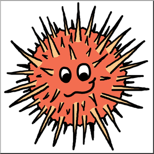 304x304 Clip Art Cartoon Sea Urchin Color I Abcteach