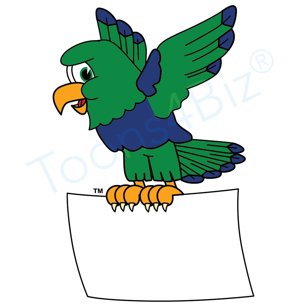 1000x1000 Seahawk Mascot With Sign Clip Art