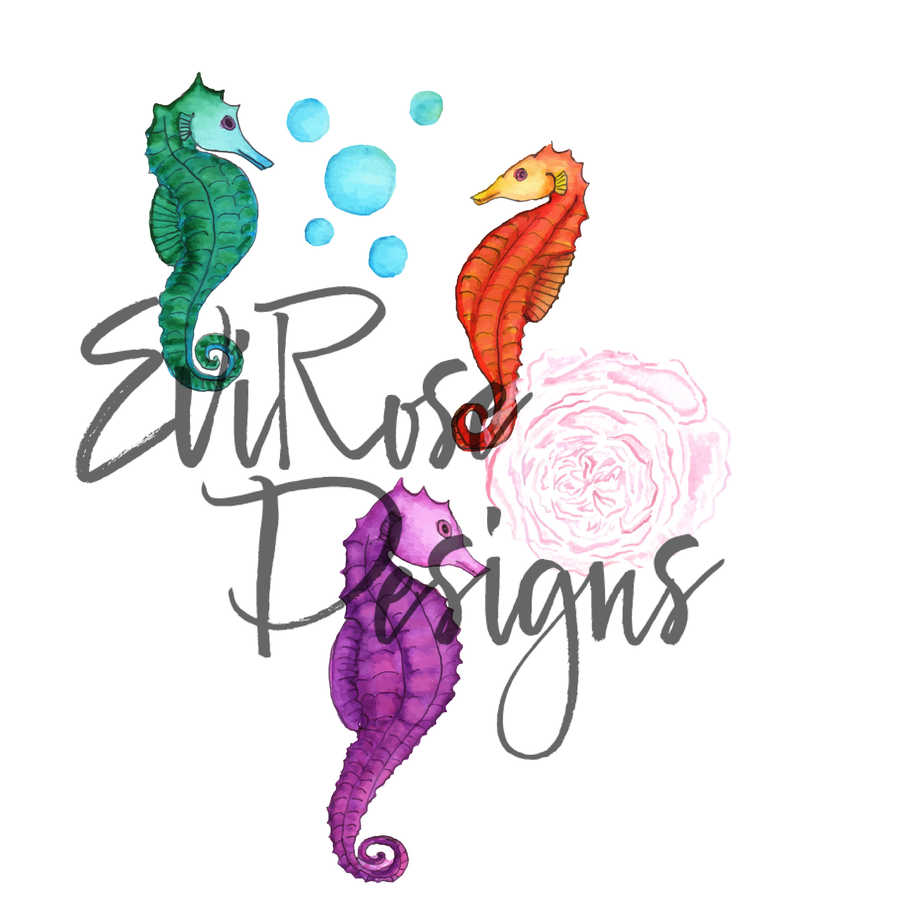 3000x3000 Watercolor Seahorse Clipart