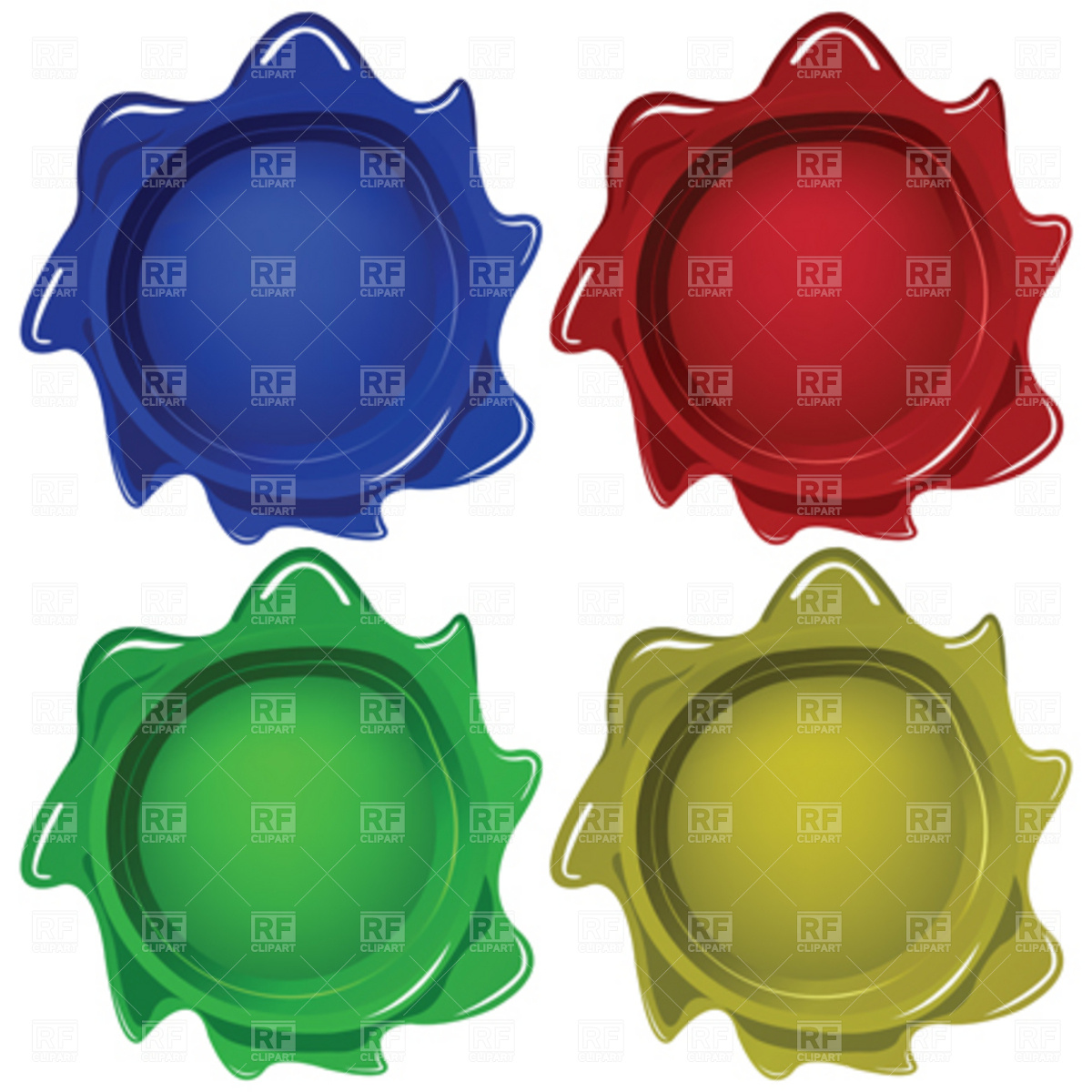 1200x1200 Wax Seals Collection Royalty Free Vector Clip Art Image