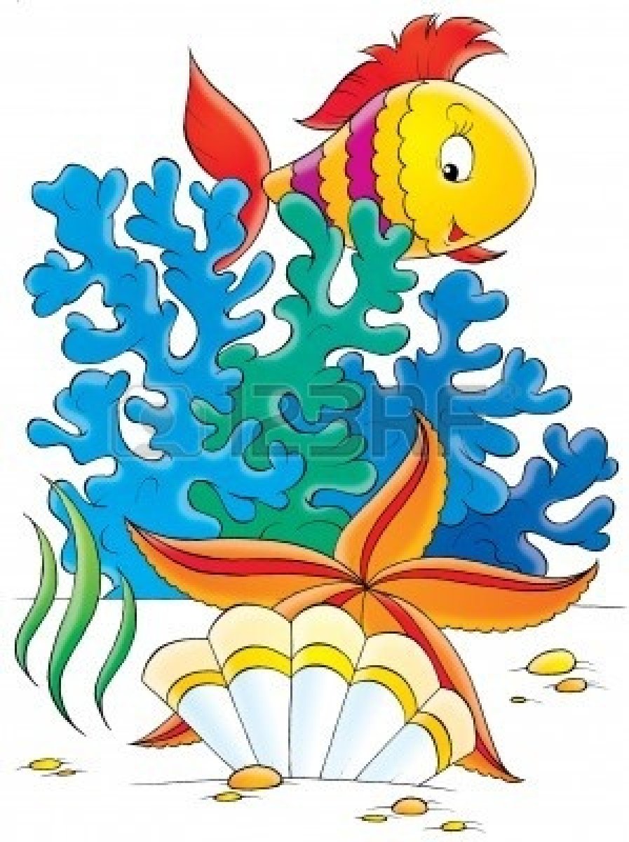 897x1200 Under The Ocean Sea Clip Art Fish Seaweed Dolphin Whale