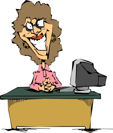 361x425 Computer People Woman Using Worker Secretary Clip Arts, Clip Art