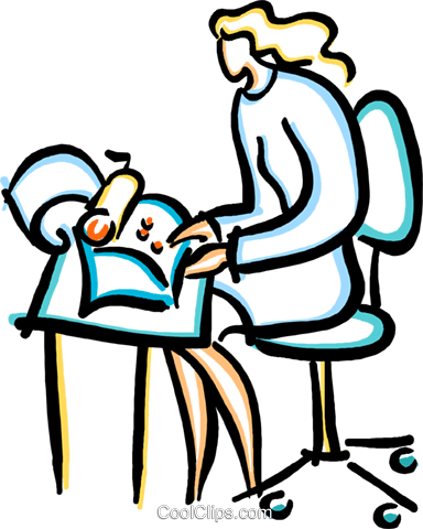 384x480 Secretary Typing A Letter Royalty Free Vector Clip Art