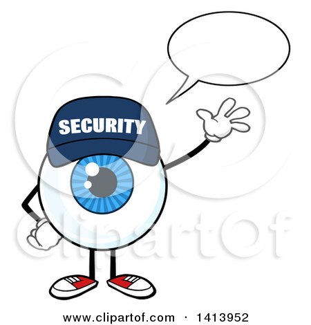 450x470 Clipart Of A Cartoon Security Guard Eyeball Character Mascot