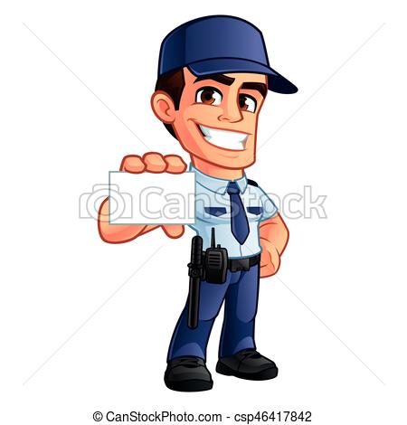 450x470 Nice Security Guard, He's Dressed In Uniform Eps Vector