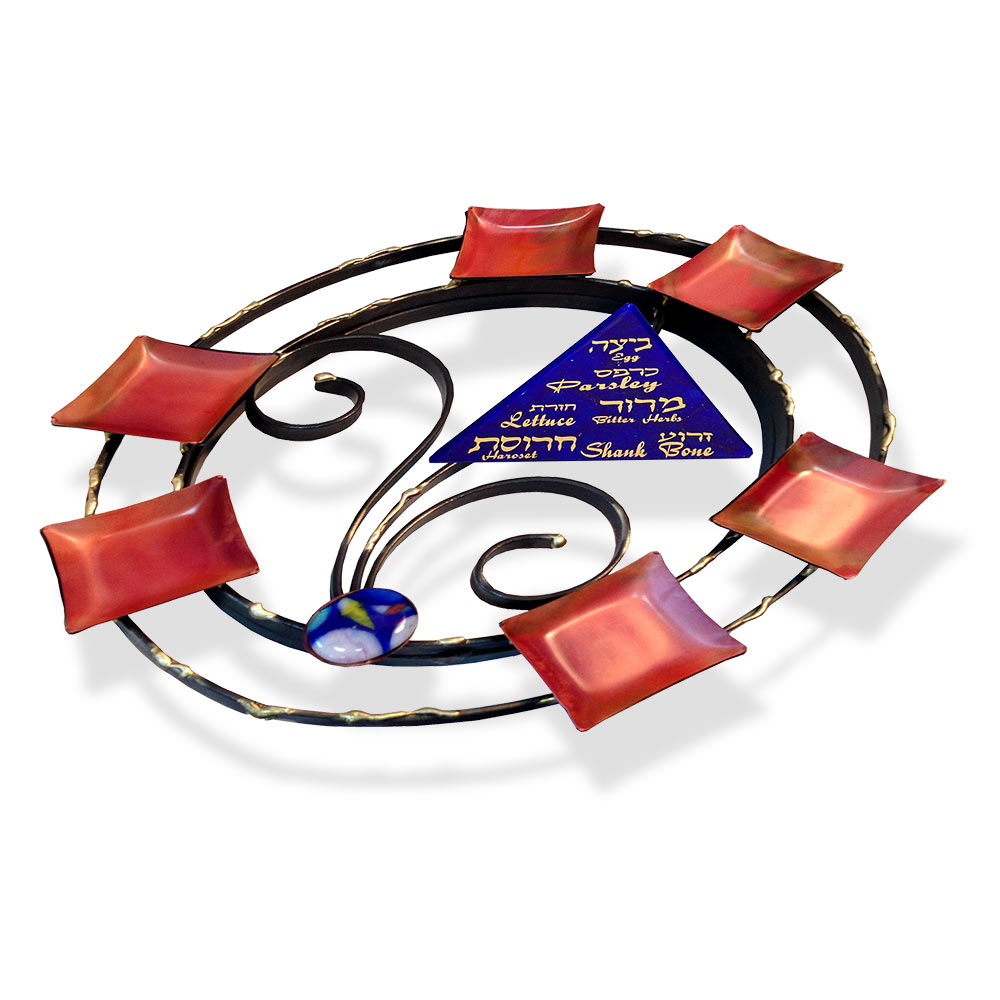 1000x1000 Jewish Passover Gifts Round Tabletop Sculpted Seder Plate