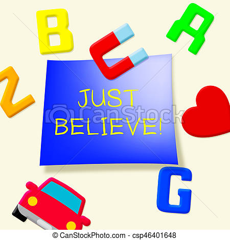 450x470 Just Believe Meaning Self Confidence 3d Illustration. Just