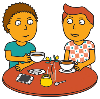 329x328 Causal Family Dining Clipart