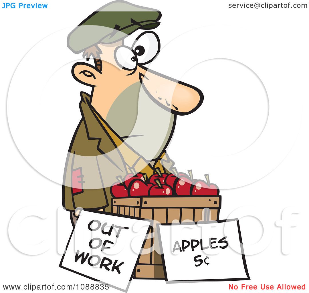 1080x1024 Clipart Homeless Man Trying To Sell Apples