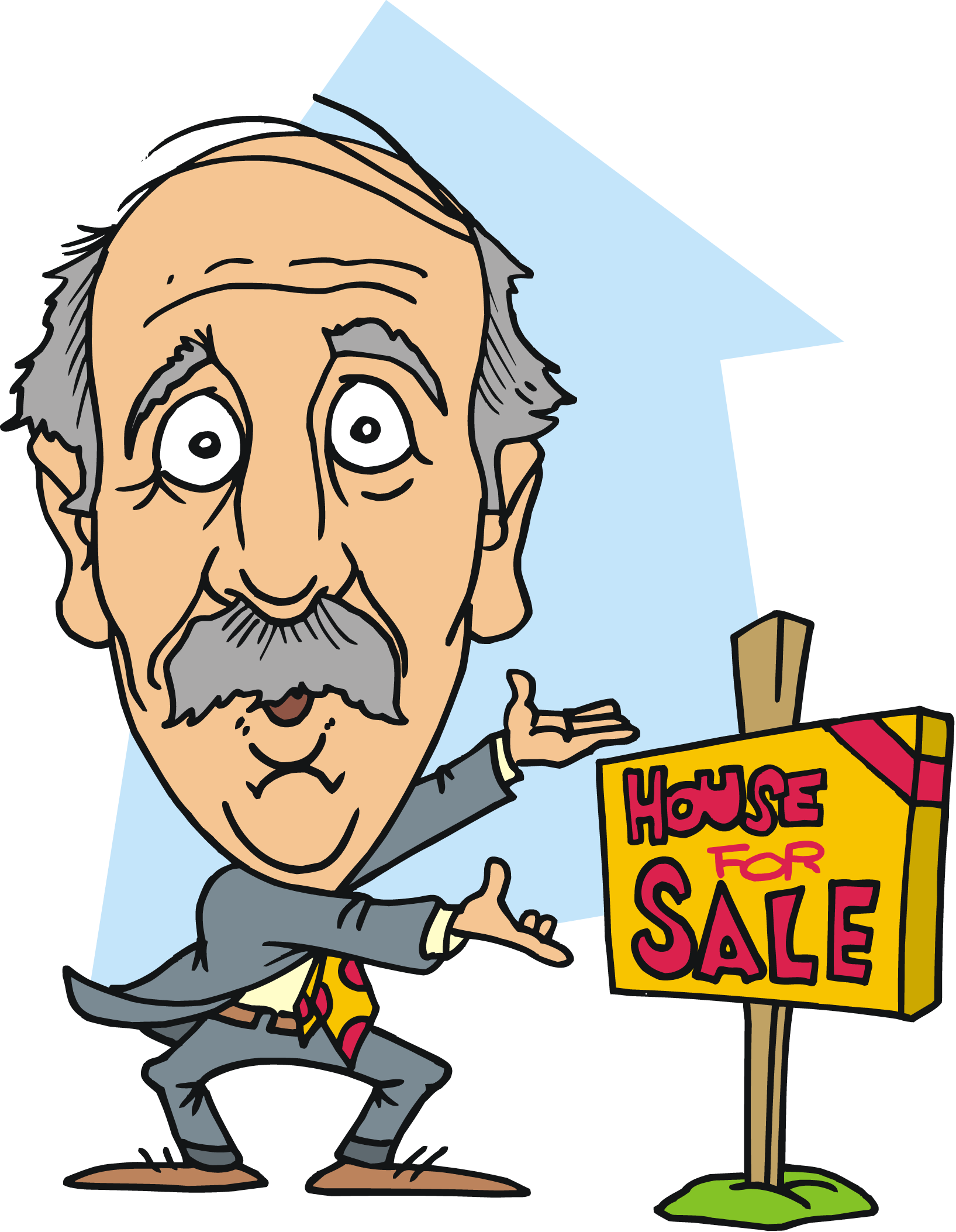 1635x2106 Free Cartoon Realtor Trying To Sell A Home Vector Clip Art Image