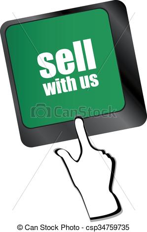298x470 Sell With Us Message On Keyboard Key, To Sell Something