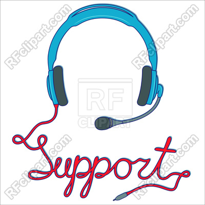 400x400 Headphones With Microphone, Online Support Service Royalty Free