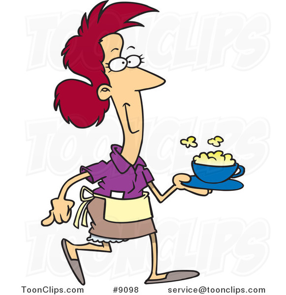 581x600 Serving Waitress Clipart