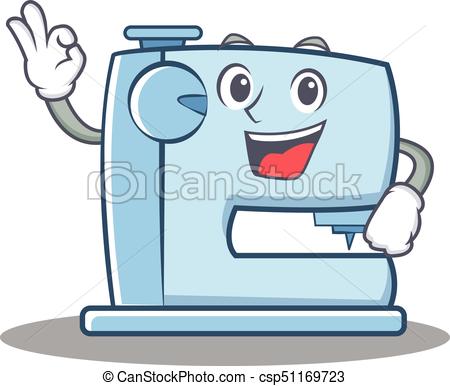 450x386 Okay Sewing Machine Emoticon Character Vector Illustration Vector