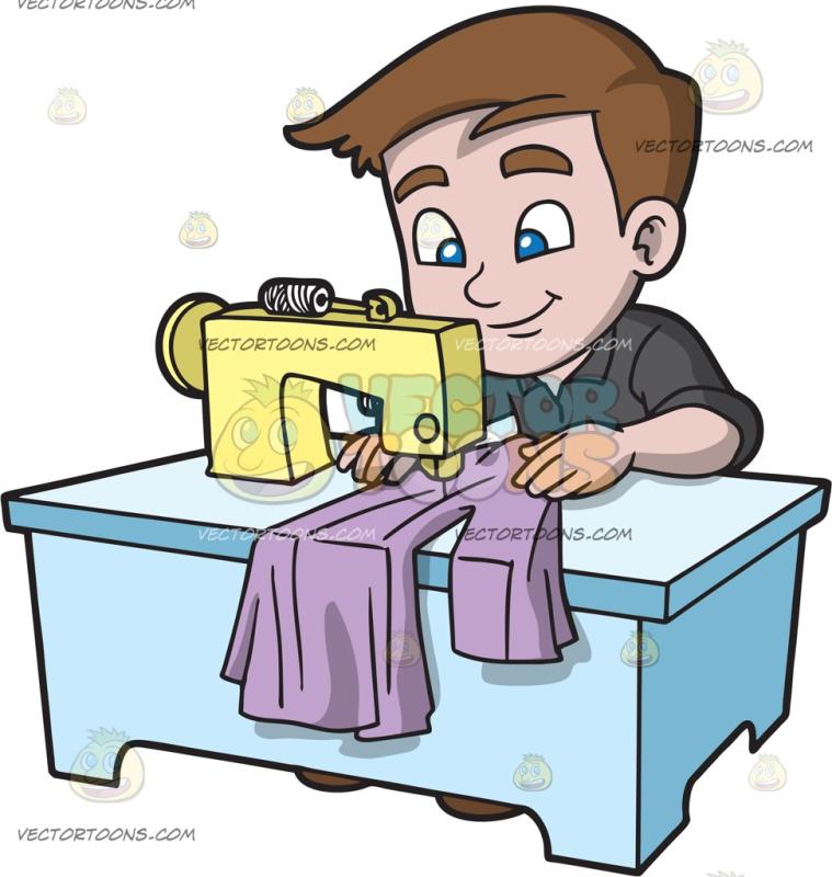 759x800 A Boy Sewing A Dress Shirt Cartoon Clipart Vector Toons