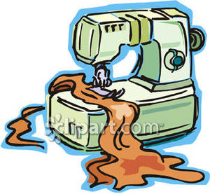 300x277 Brown Fabric In A Sewing Machine