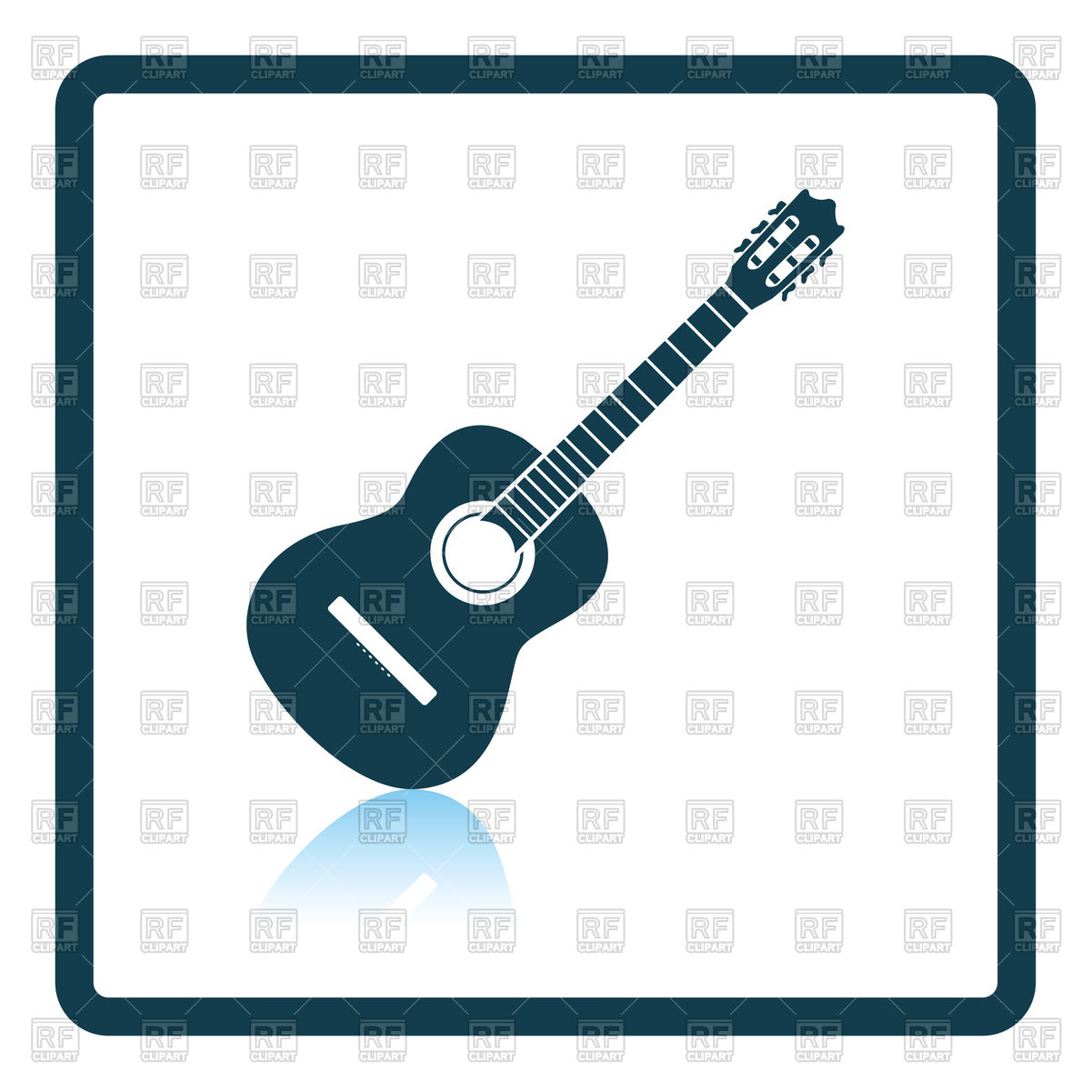 1200x1200 Shadow Reflection Design Of Acoustic Guitar Icon Royalty Free