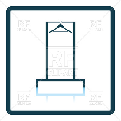 400x400 Shadow Reflection Design Of Hanger Rail Icon Royalty Free Vector