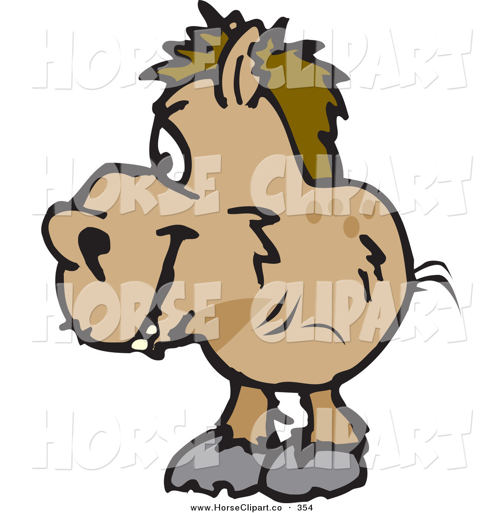 1024x1044 Clip Art Of A Shaggy Wild Little Horse Facing Left By Dennis