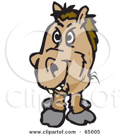 450x470 Royalty Free (Rf) Clipart Illustration Of A Shaggy Wild Horse