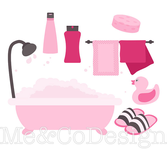 570x510 Pink Bathroom Clipart Fun Pretty Clipart Retro Shampoo