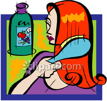 350x333 Clipart Picture Of Pretty Redheaded Girl Brushing Her Hair