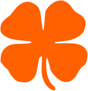 288x299 Large Orange Shamrock Clip Art