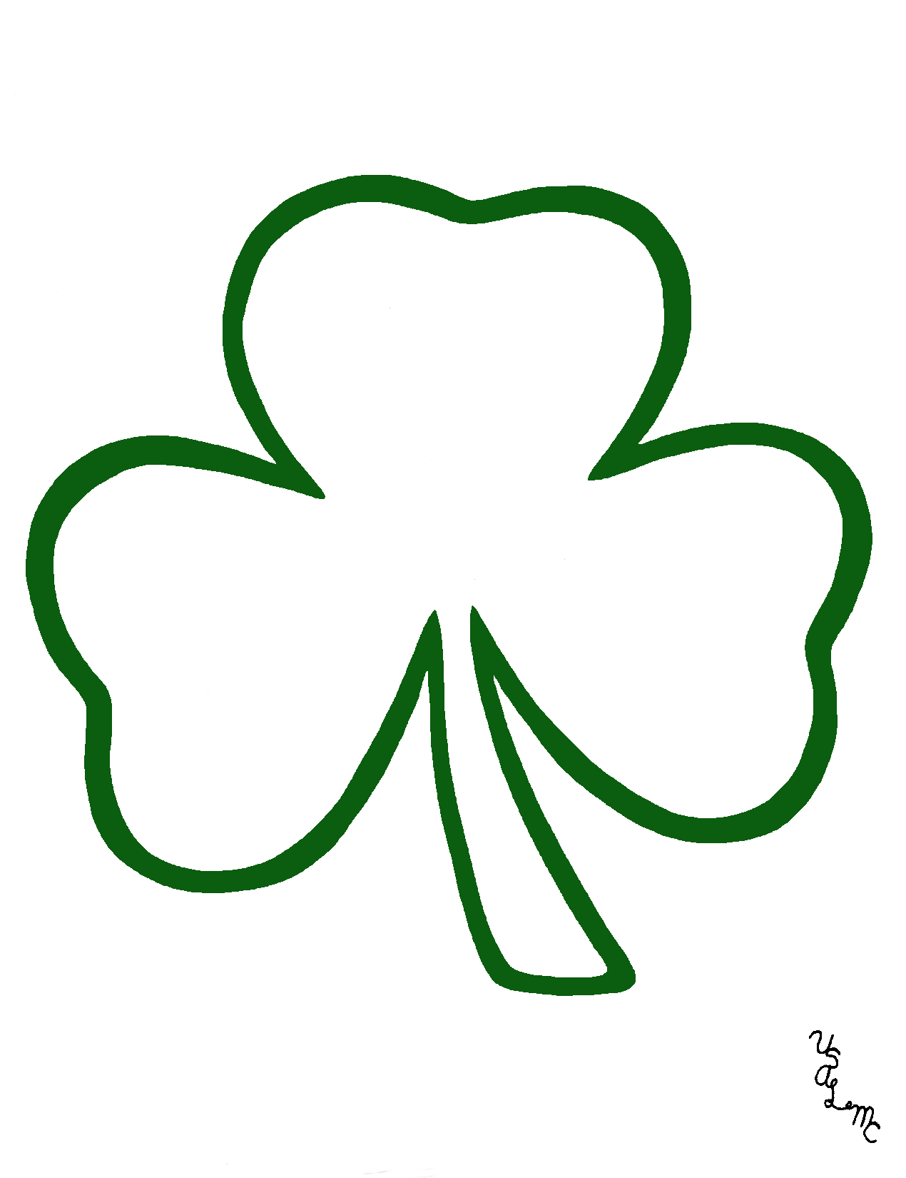 1270x1650 Shamrock Outline Clip Art Free Collection Download And Share