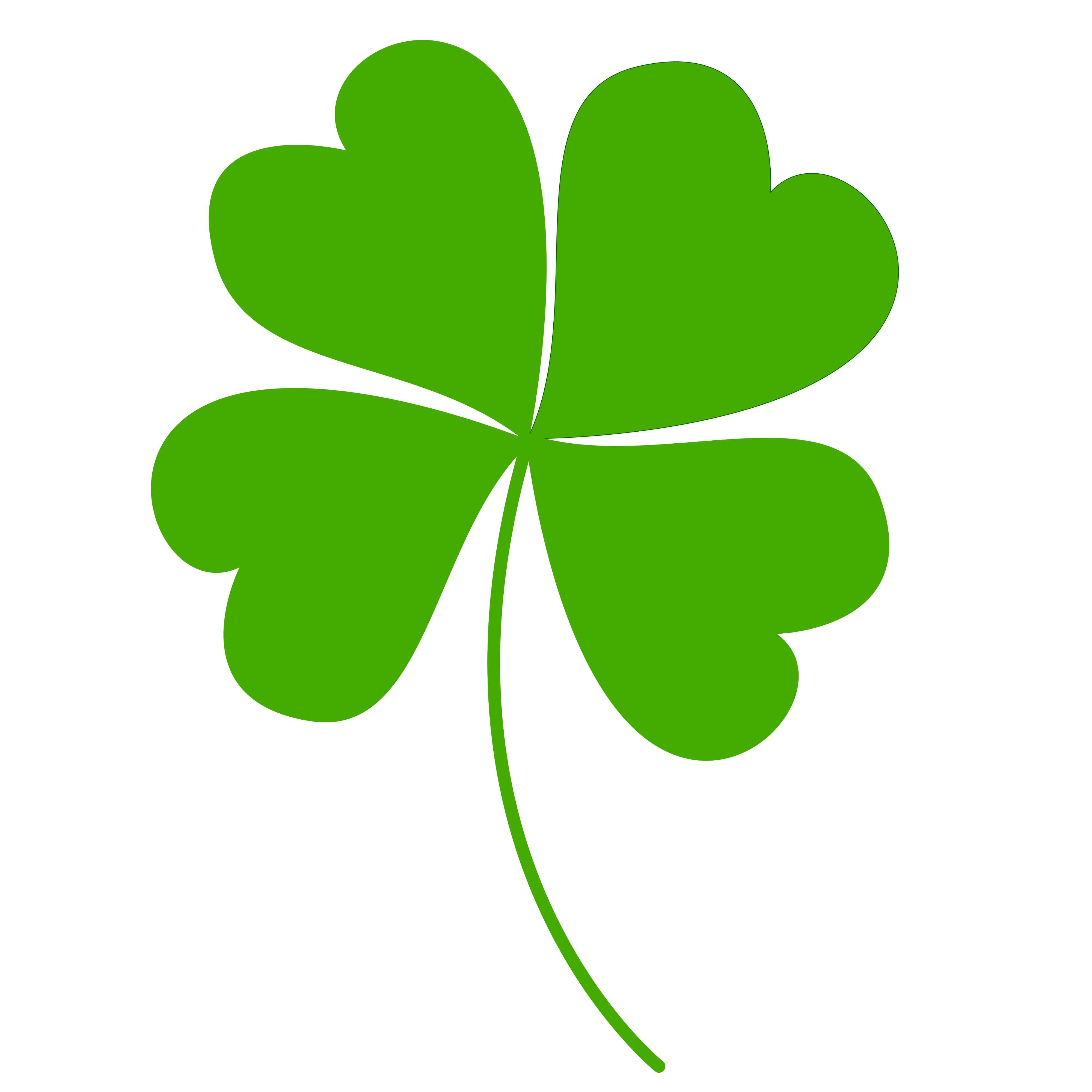 4000x4000 Free Clipart Of A Green St Paddys Day Shamrock Four Leaf Clover