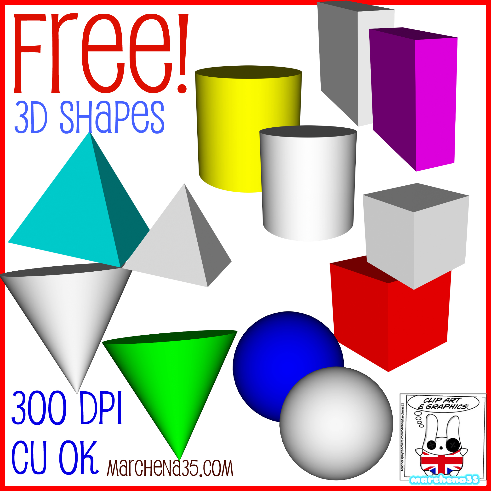2050x2050 3d Shapes Clipart